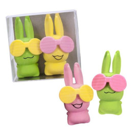 Radiera Trendhaus Happy together CH28671, iepuras, set 2 buc