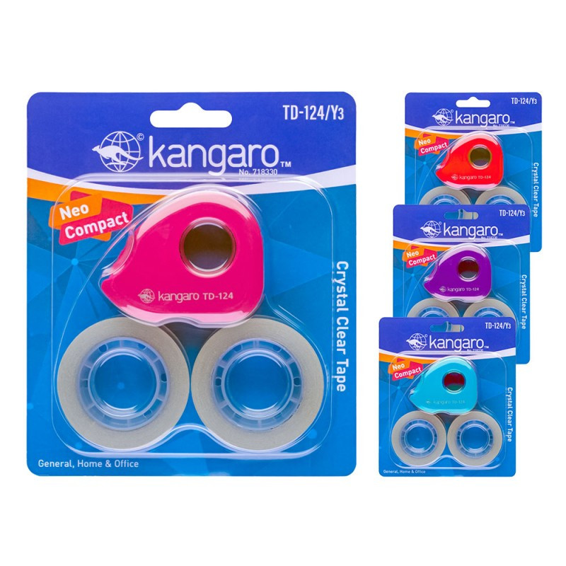 Dispenser birou Kangaro mini TD-124/Y3, cu 2 benzi adezive transparente incluse, diverse culori Dispenser birou Kangaro mini TD-124/Y3, cu 2 benzi adezive transparente incluse, diverse culori