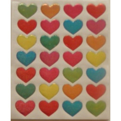 Abtibild inimi multicolore, 10 folii/set