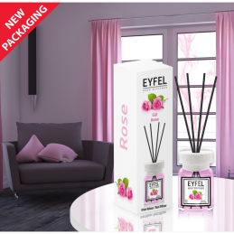 Odorizant camera cu betisoare Eyfel, trandafir, 120ml