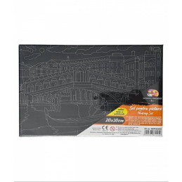 Set pictura pe panza neagra imprimata 20x30cm, Pigna - Venetia - acuarele, pensule, accesorii, PP203N95
