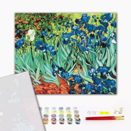 Set pictura pe numere 40x50cm, Brushme - Irisi - Van Gogh - pensule, culori, BS51339