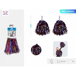 Pampoane PartyGo, diverse culori, HC0020, set 2 buc