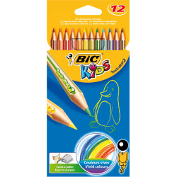 Creioane colorate Tropicolors 2 12 bucati Bic Kids