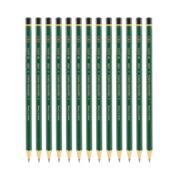 Creion grafit Adel, B, corp hexagonal verde, fara guma de sters, set 12 buc