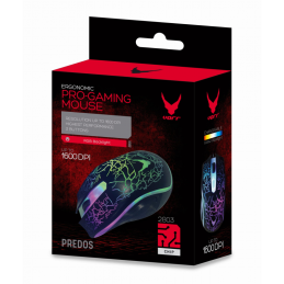 Mouse optic Omega Varr Gaming OM0125 45719, 800-1200-1600 dpi, USB, iluminare RGB, 3 butoane, negru