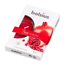 Lumanare parfumata tip pastila Bolsius, Rodie, timp ardere 4h, set 6 buc