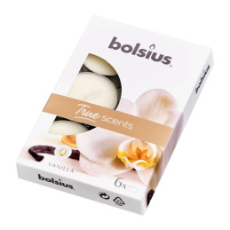 Lumanare parfumata tip pastila Bolsius, Vanilie, timp ardere 4h, set 6 buc