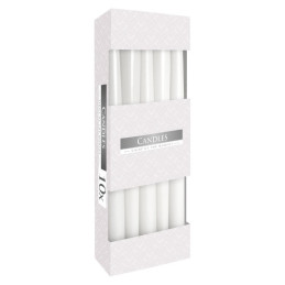 Lumanari conice Bispol, albe, 53g, timp ardere 4h, set 10 buc, S30 090 A10