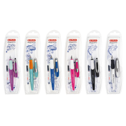 Stilou Herlitz My Pen 10999712, varf M, alimentare rezerve, corp plastic diverse culori, grip cauciucat