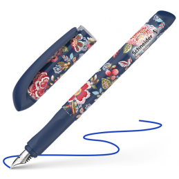 Stilou Schneider Voice STI172 / 160005, varf M, alimentare rezerve, corp plastic bleumarin flowers