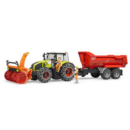 Bruder - Tractor Claas Axion 950 Cu Lanturi Si Freza De Zapada