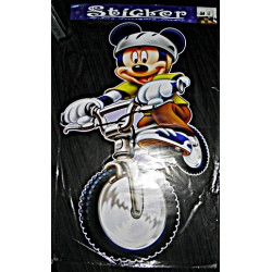 Sticker perete cu Mickey Mouse pe bicicleta