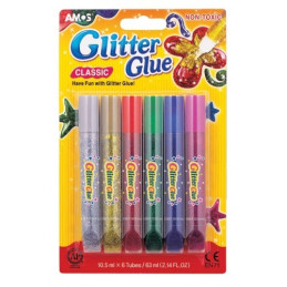 Pasta decorativa Glitter Glue Classic AMOS 6/set