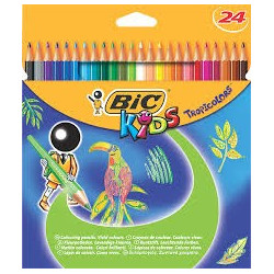 Creioane colorate Tropicolors 24 bucati Bic Kids