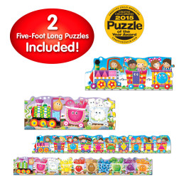 Set 2 Puzzle-Uri Trenul Urias Cu Culori Si Forme