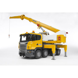 Bruder - Camion Cu Macara Scania R-Series Liebherr Cu Lumini Si Sunete