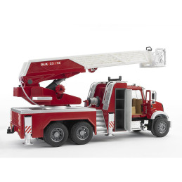 Bruder - Camion De Pompieri Mack Granite Cu Scara, Pompa De Apa Si Sirena
