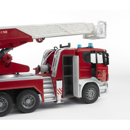 Bruder - Camion De Pompieri Scania R-Series Cu Scara, Pompa De Apa Si Sirena