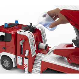 Bruder - Camion De Pompieri Scania R-Series Cu Scara, Pompa De Apa Si Sirena