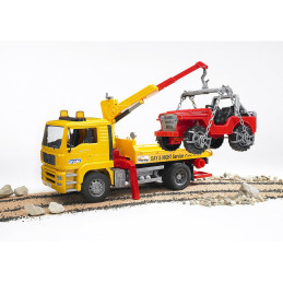 Bruder - Camion De Tractare Man Tga Si Vehicul De Teren