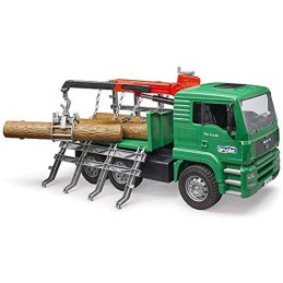 Bruder - Camion Lemne Man Tga Cu Macara De Incarcare Si 3 Busteni