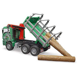 Bruder - Camion Lemne Man Tga Cu Macara De Incarcare Si 3 Busteni