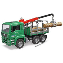 Bruder - Camion Lemne Man Tga Cu Macara De Incarcare Si 3 Busteni
