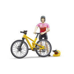 Bruder - Figurina Ciclista Cu Bicicleta De Munte