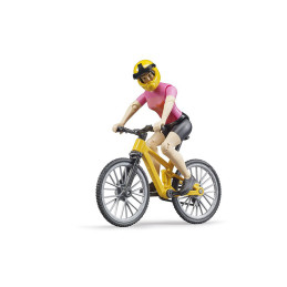 Bruder - Figurina Ciclista Cu Bicicleta De Munte