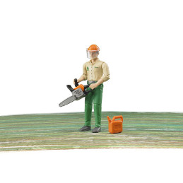 Bruder - Figurina Muncitor Forestier Cu Accesorii