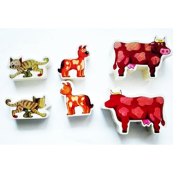 Set 8 animale domestice lemn Eichhorn
