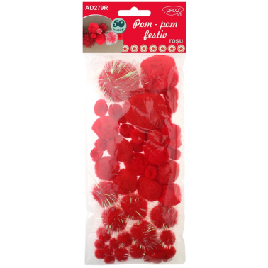 Pom Pom Festiv rosu Daco Art AD279R