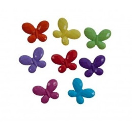 Margele fluturasi 30mm, multicolore, 10 bucati/set