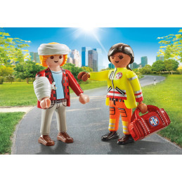 Playmobil-SET 2 FIGURINE PARAMEDIC CU PACIENT