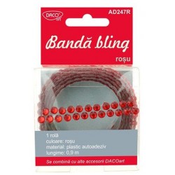 Accesorii craft - AD247R Banda bling rosu DACO