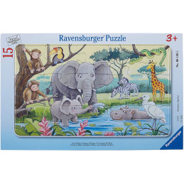 Puzzle tip rama animale din africa 15 piese