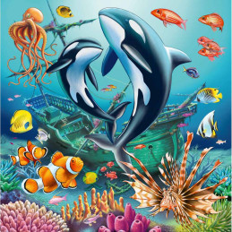 Ravensburger - Puzzle animale in lumea subacvatica 3x49 piese