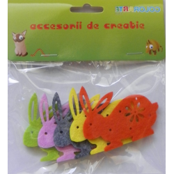 Figurine decor fetru iepurasi 5 bucati