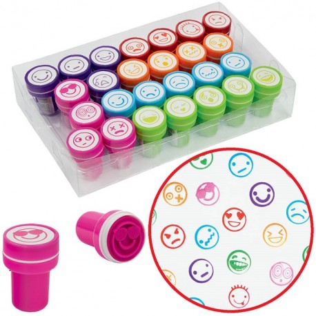 Stampile pentru copii Fiorello,  emoticoane, 6 culori, set de 26 modele