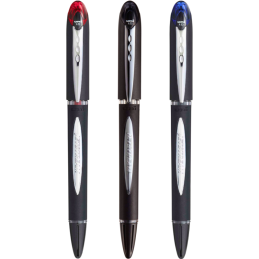 Pix Jetstream Uni-ball SX-210, 1.0mm, cu capac, corp negru, detalii in culoarea scrisului