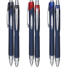 Pix Jetstream Uni-ball SXN-217, 0.7mm, cu mecanism, corp albastru inchis, detalii in culoarea scrisului