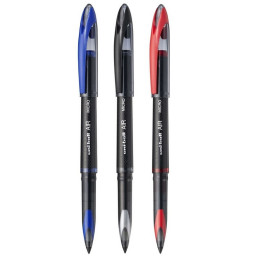 Roller Uni-ball AIR Micro UBA-188-M, 0.5mm, corp negru, detalii in culoarea scrisului