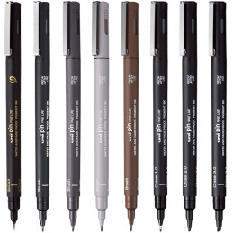 Liner UNI PINBR / PINCS, pe baza de apa, varf pensula sau varf tesit, diverse culori