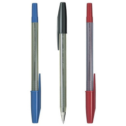 Pix cu bila Uni-ball SA-S Fine, 0.7mm, cu capac, corp transparent, scris diverse culori