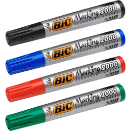 Marker permanent Bic Marking 2000, varf rotund, 1.7mm, corp gros, diverse culori