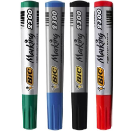 Marker permanent Bic Marking 2300, varf tesit, 3.7-5.5mm, corp gros, diverse culori