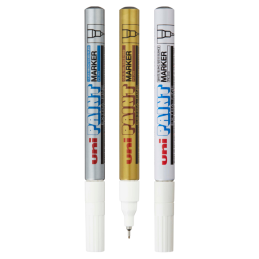 Marker cu vopsea UNI PX-203, varf fin metalic, 0.8mm, diverse culori