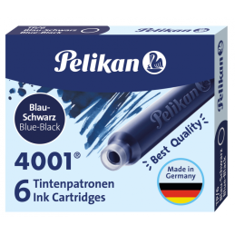 Patroane cerneala scurte (rezerve) Pelikan 4001 301184, cerneala albastru inchis, set 6 buc