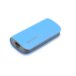 Baterie externa 5200mAh Platinet PMPB52LBL / 43409, Li-Ion, USB, microUSB, cablu microUSB inclus, imitatie piele, albastru